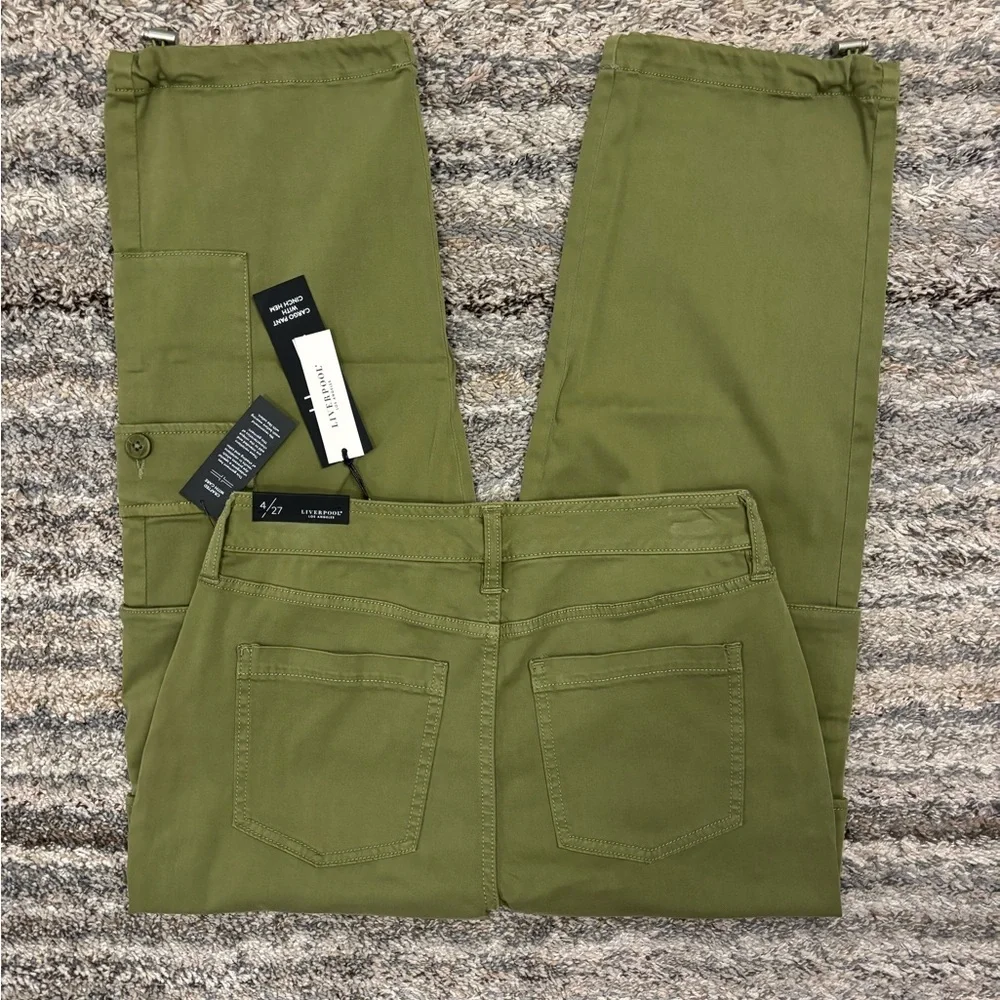 Liverpool Cargo Pant With Cinch Hem Sz 4/27 NWT | Liverpool Cropped Cargo Pants- - Picture 12 of 14